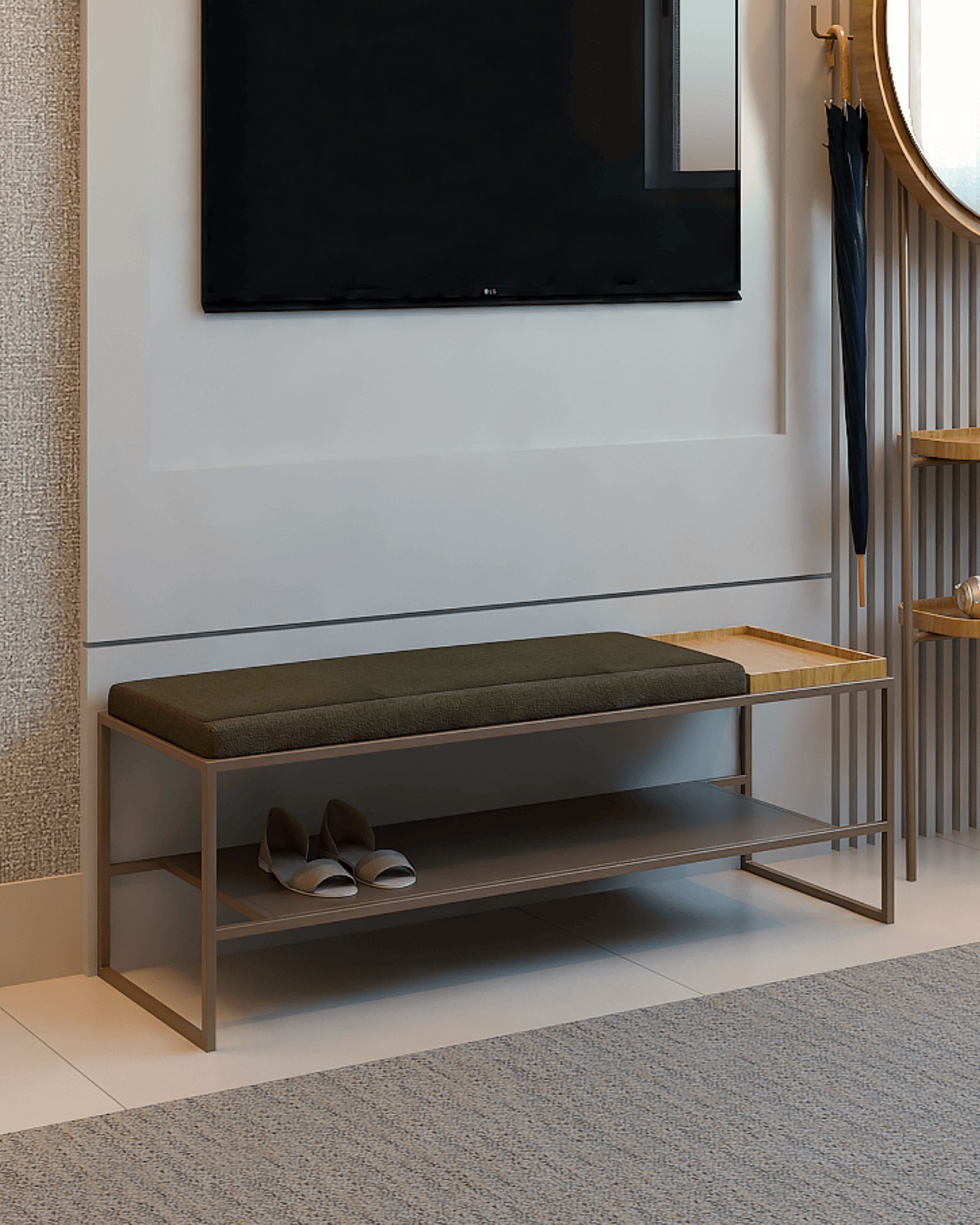 Banco Estofado e com Bandeja Dueto