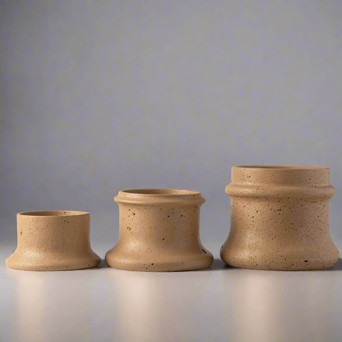 Conjunto 3 Cachepôs em Contreto Philo - Terracota
