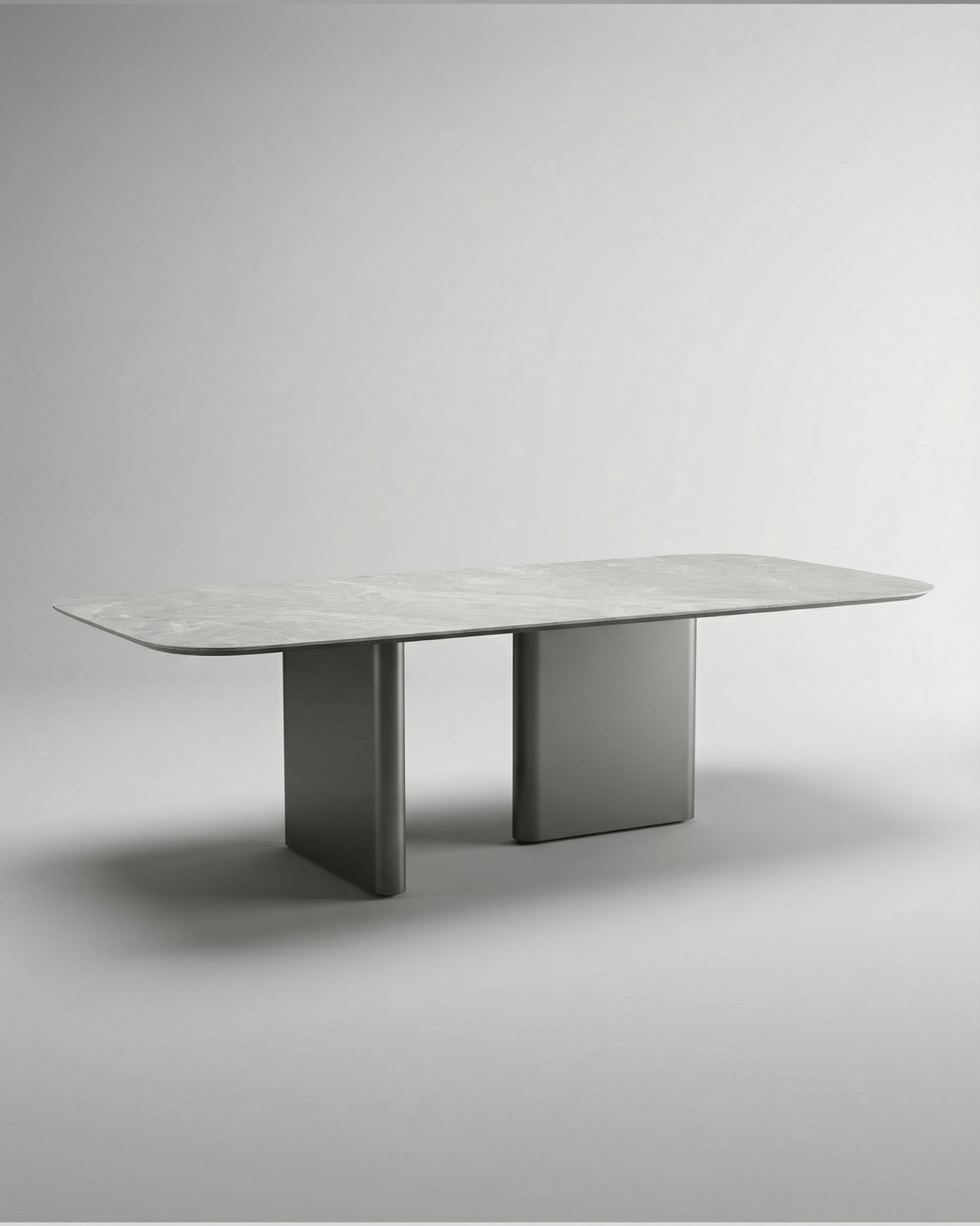 Mesa de Jantar Retangular 2,80m - Mármore Evoluto Grey - Belle - Pronta Entrega