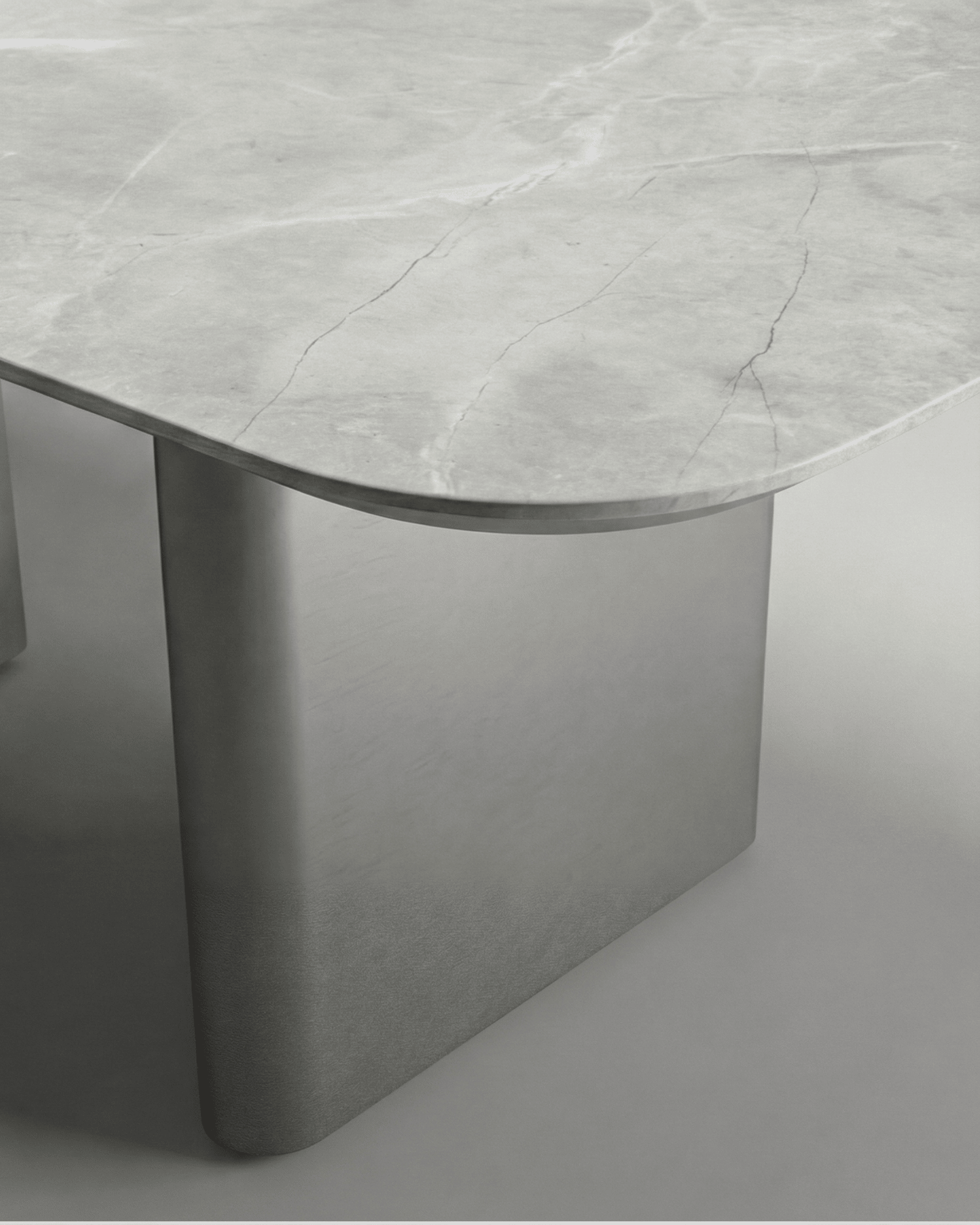 Mesa de Jantar Retangular 2,80m - Mármore Evoluto Grey - Belle - Pronta Entrega