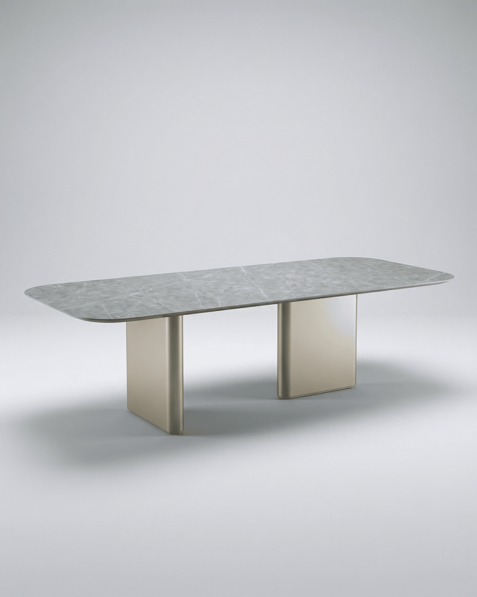 Mesa de Jantar Retangular 2,80m - Mármore Evoluto Grey e Base Cristallo - Belle - Pronta Entrega (Copy)