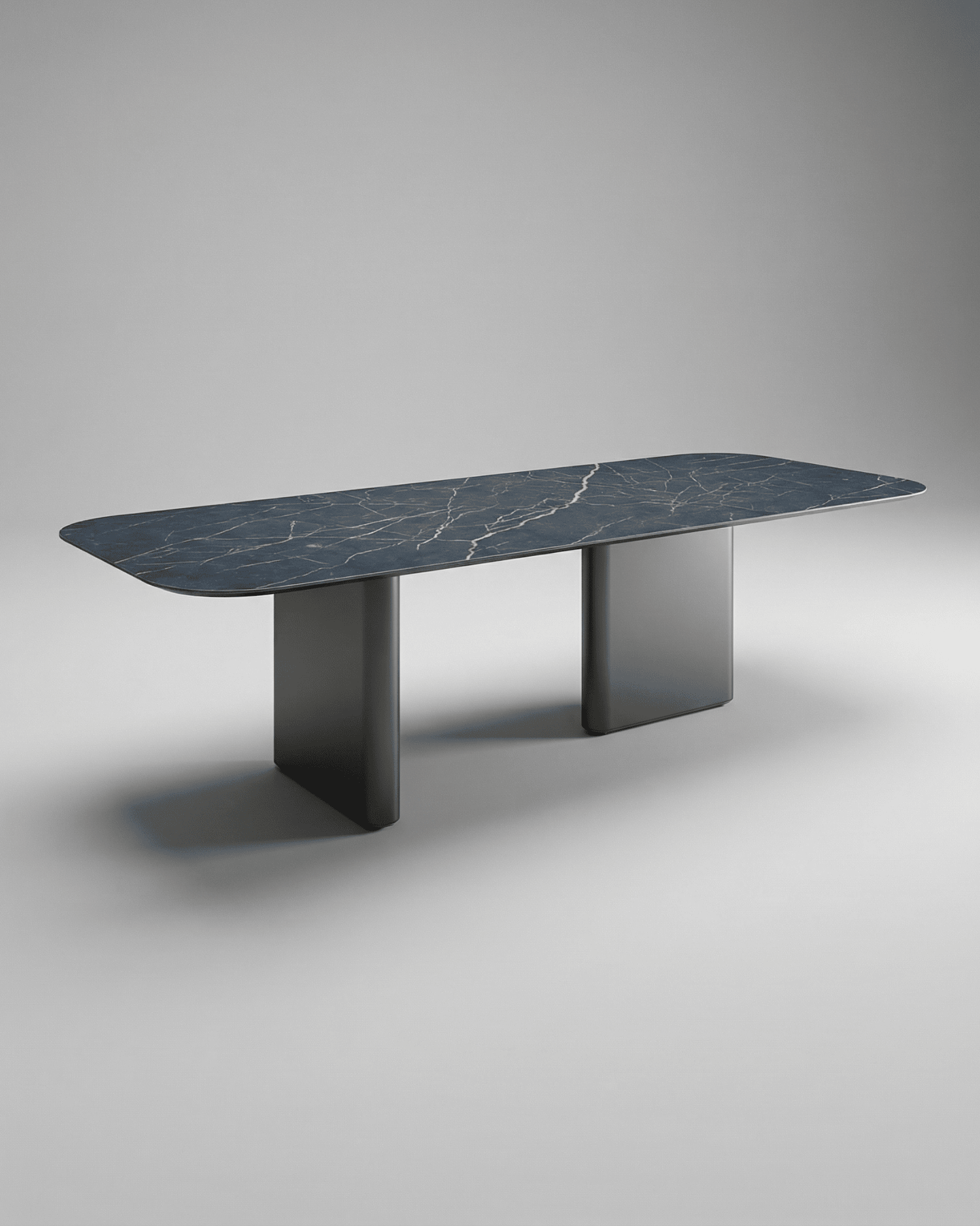 Mesa de Jantar Retangular 2,80m - Mármore Evoluto Preto - Belle - Pronta Entrega