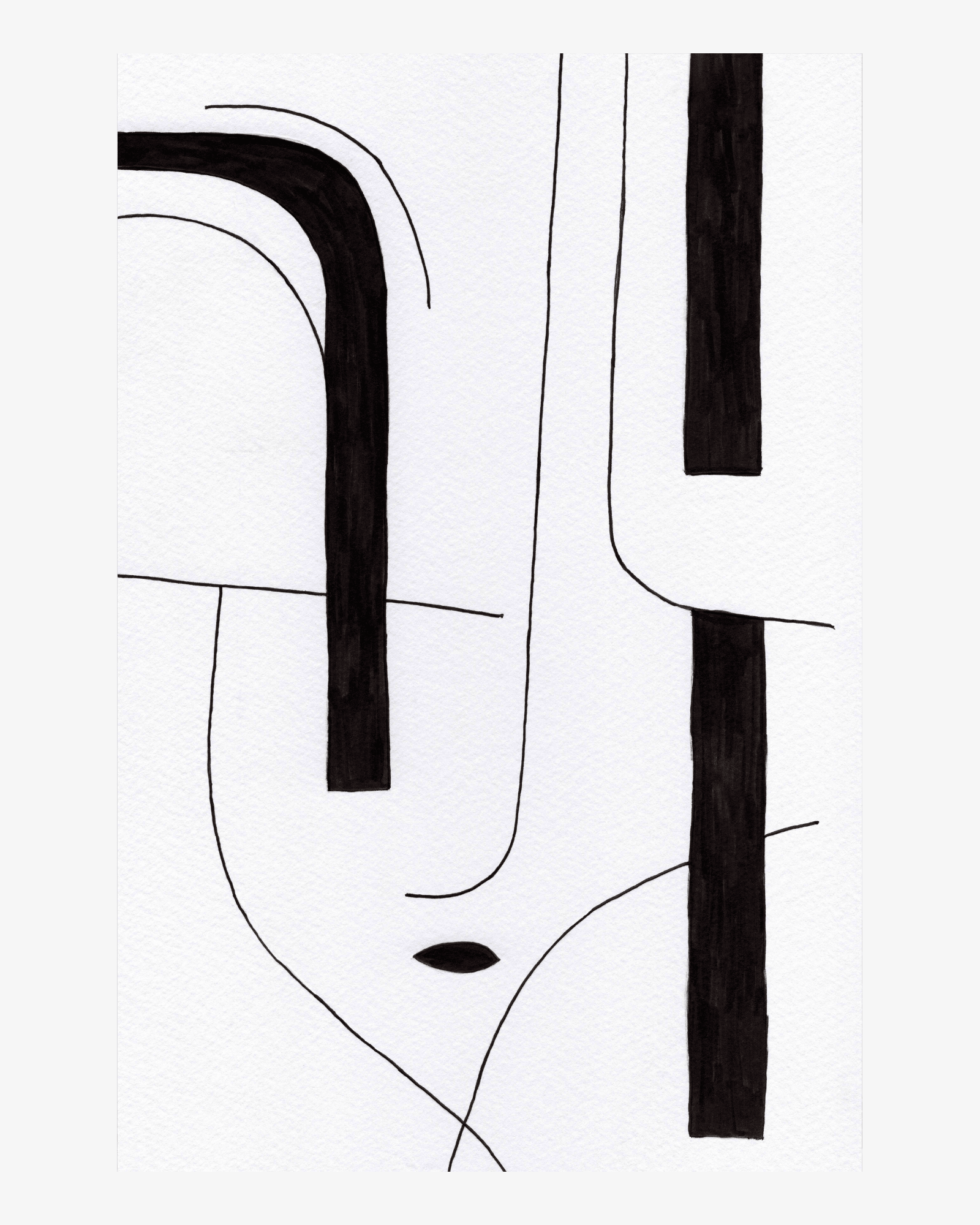 Quadro Fine Art Retangular - Traço Contínuo