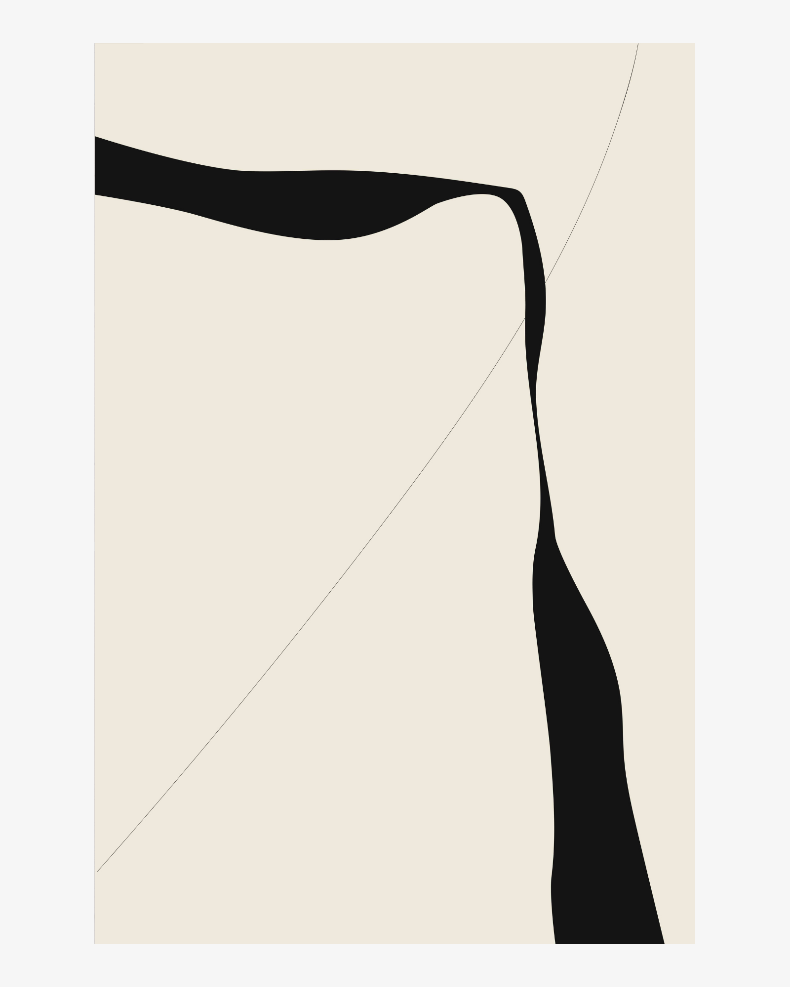 Quadro Fine Art Retangular - Curva Suave