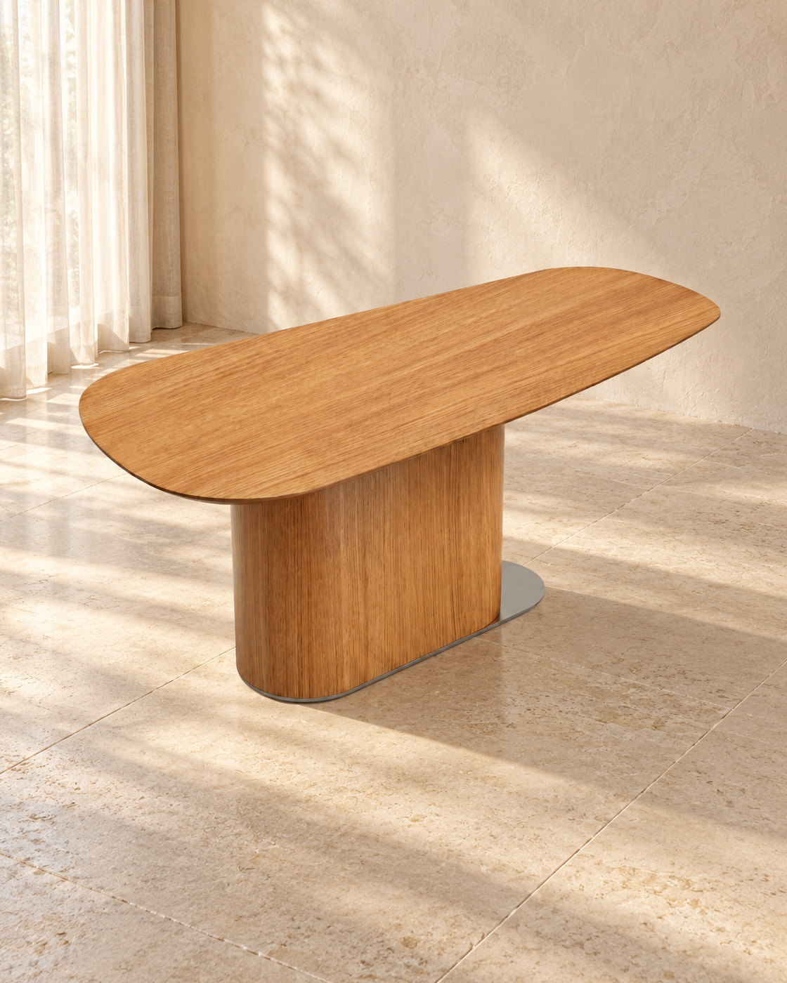 Mesa de Jantar Orgânica Allure em ambiente claro, imagem vertical 4:5