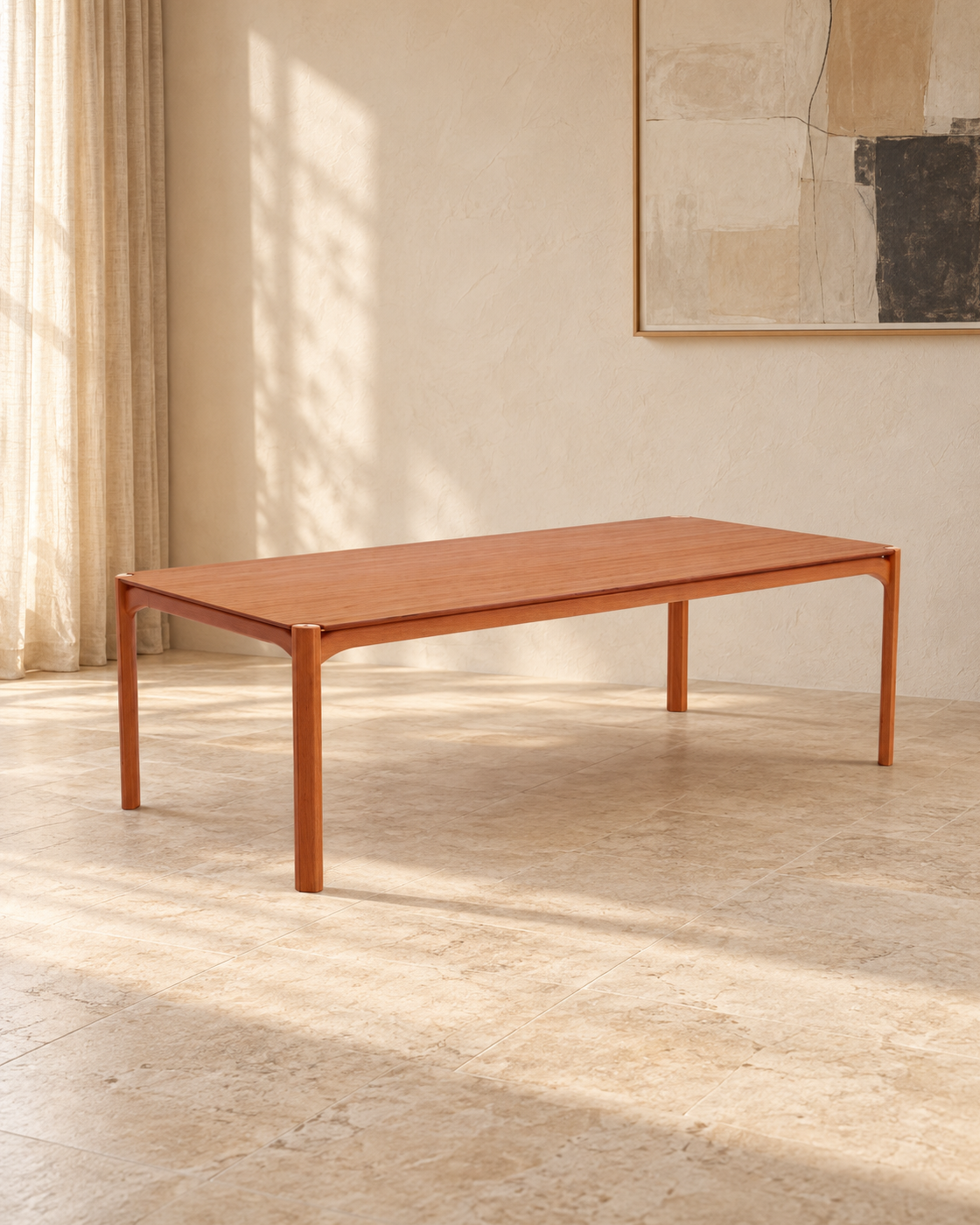 Mesa de Jantar Retangular Arya em ambiente claro, imagem vertical 4:5