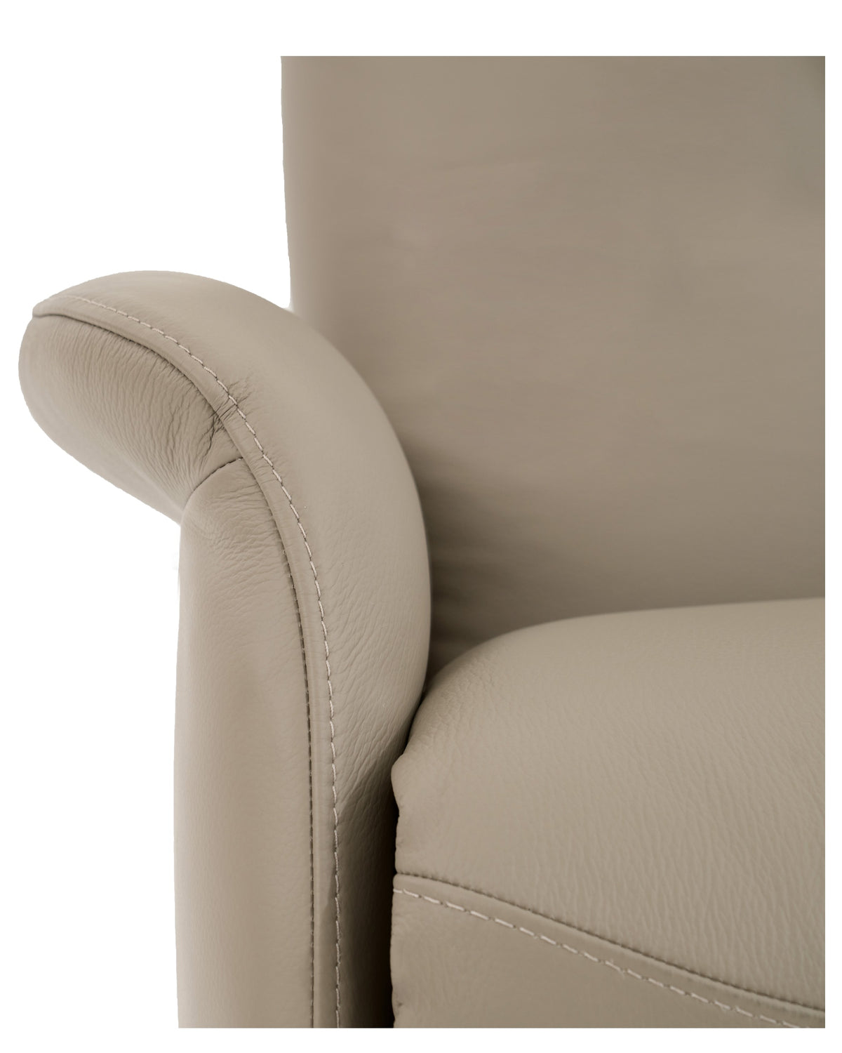Poltrona Evor — detalhe braço Grano Mineral