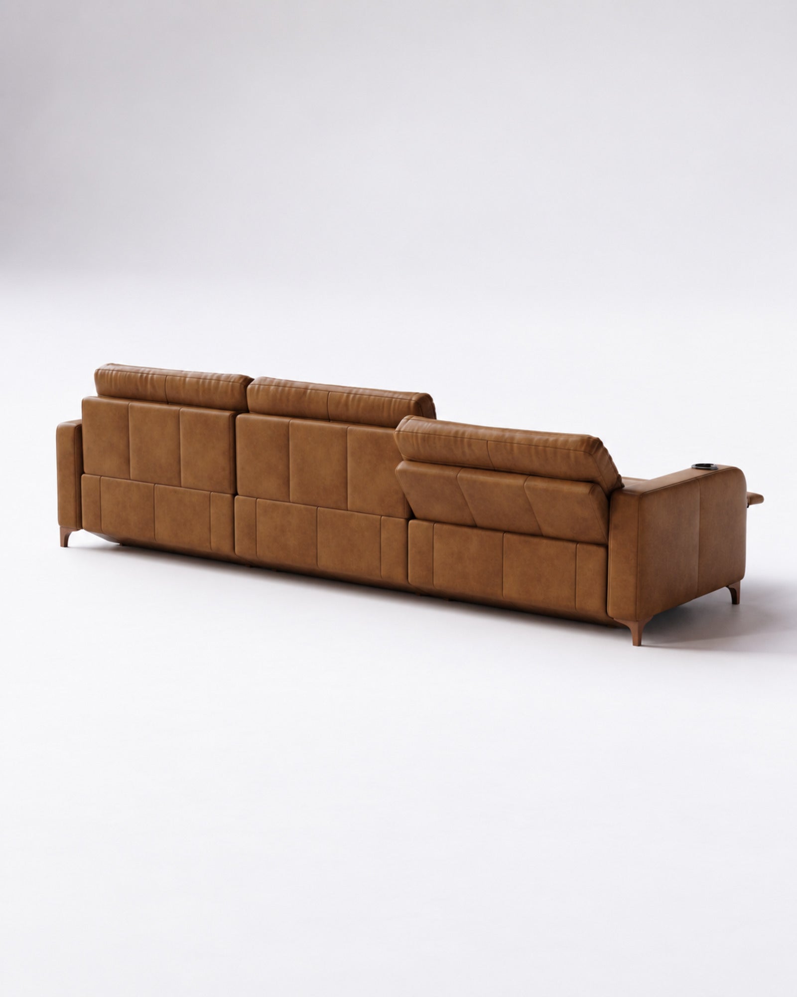 Huske em couro natural — sofa costas — composição de três módulos