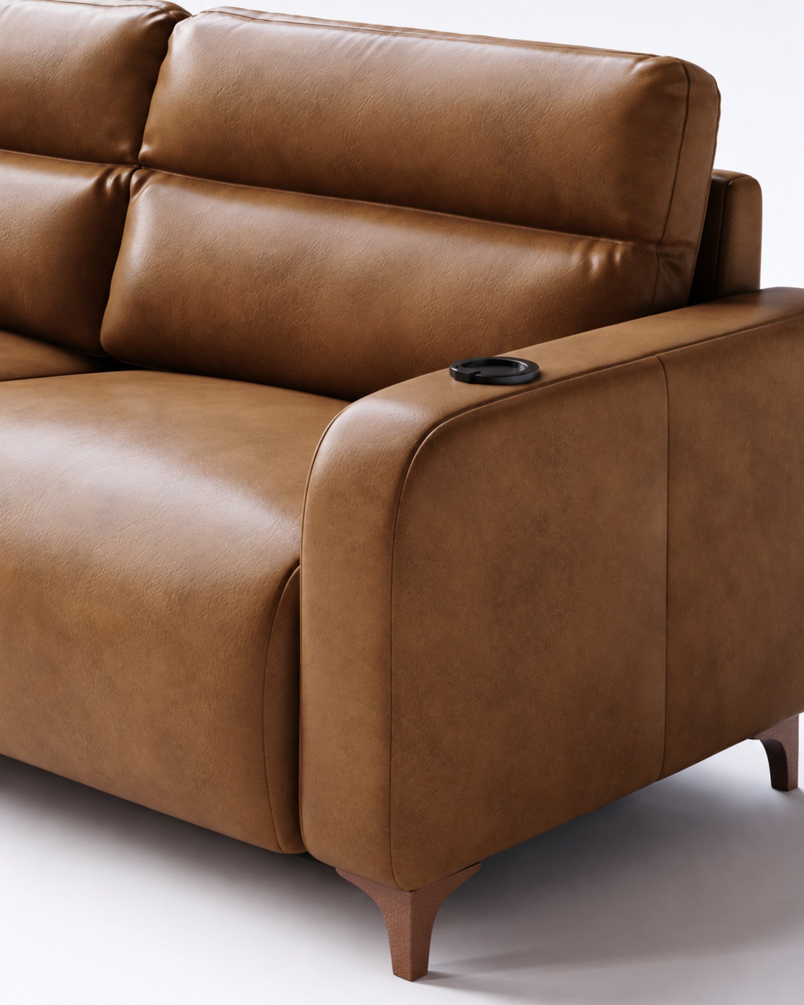 Huske em couro natural — sofa detalhe — imagem ilustrativa