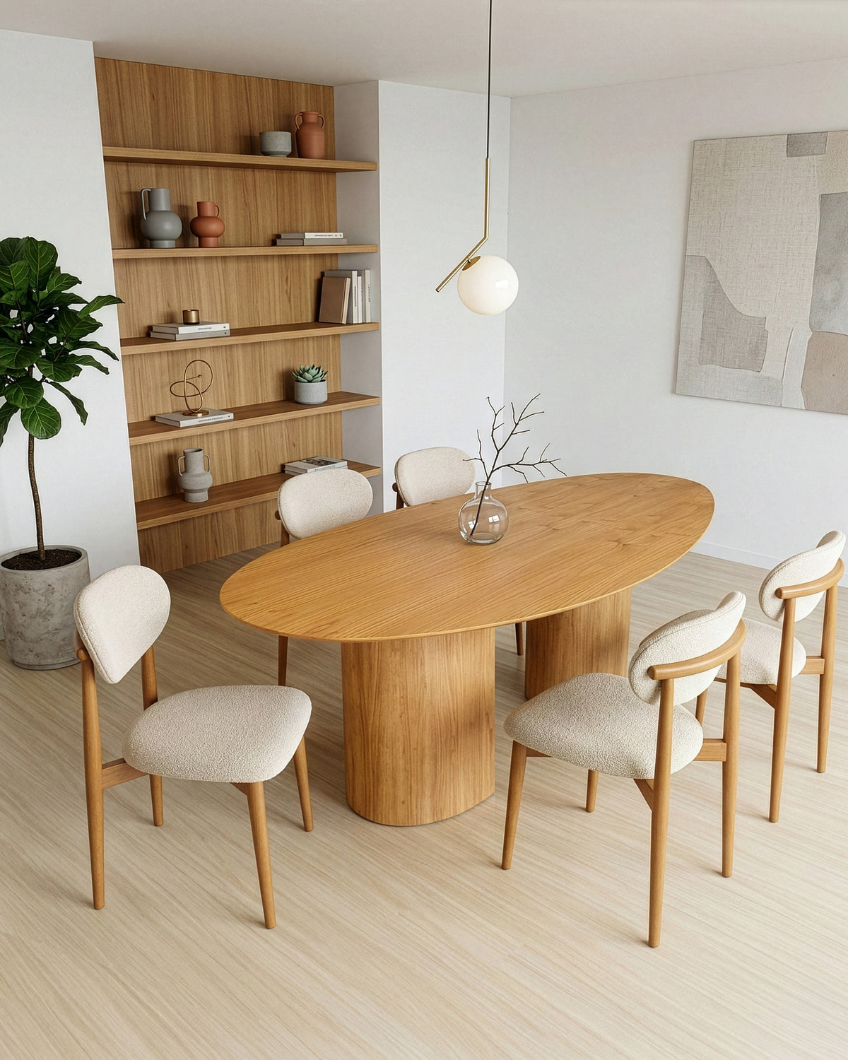 Mesa de Jantar Oval Organic em ambiente com cadeiras