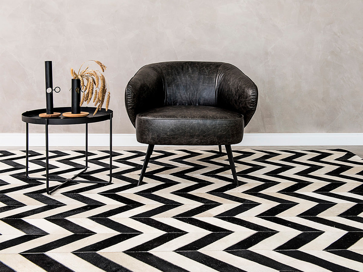 Tapete Couro Natural Chevron