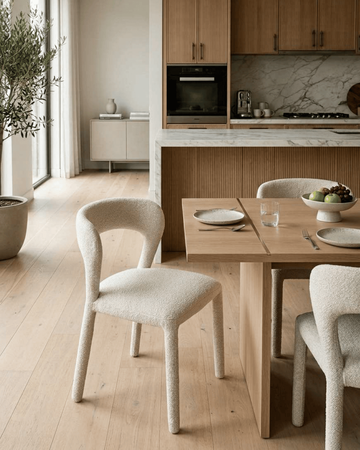 Cadeira de Jantar Estofada Cloud - Off White