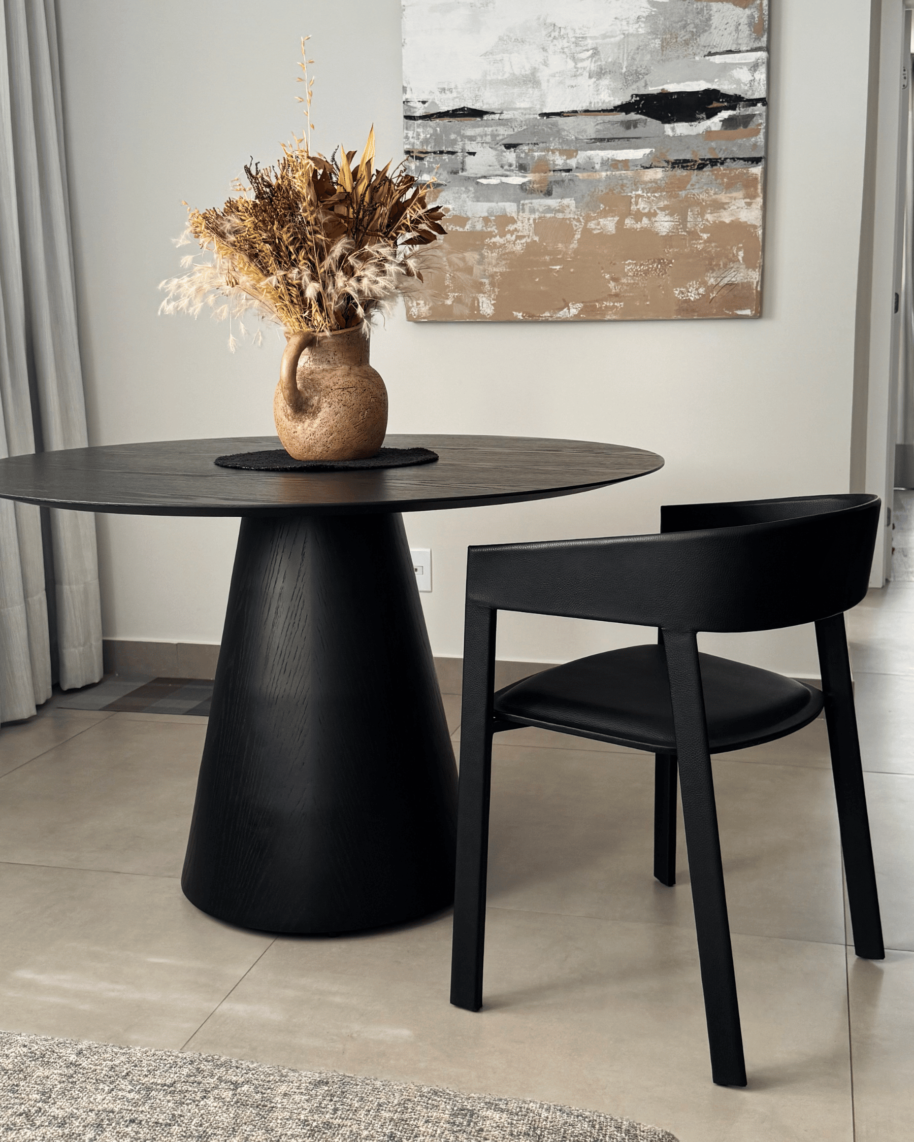 Cadeira de Jantar em Metal e Couro Ecosoft - Kora