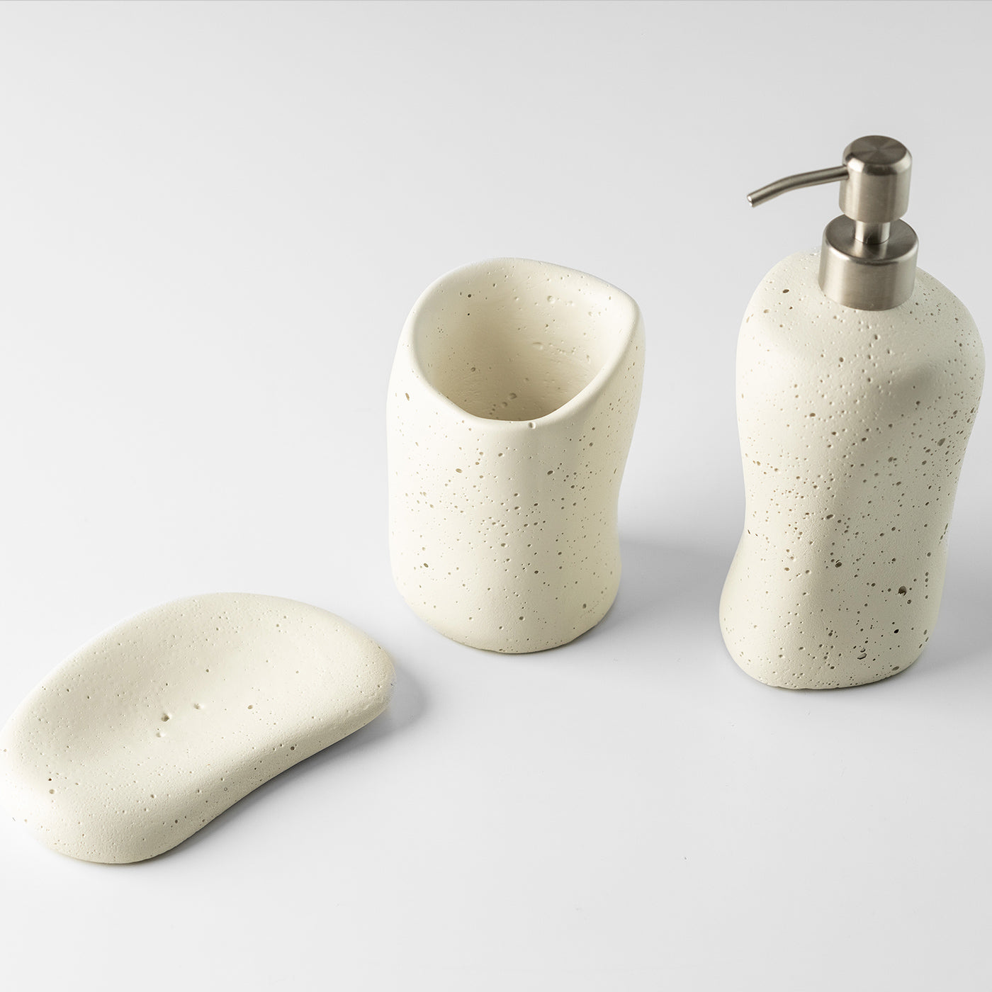 Conjunto para Banheiro em Concreto Seixos - Branco