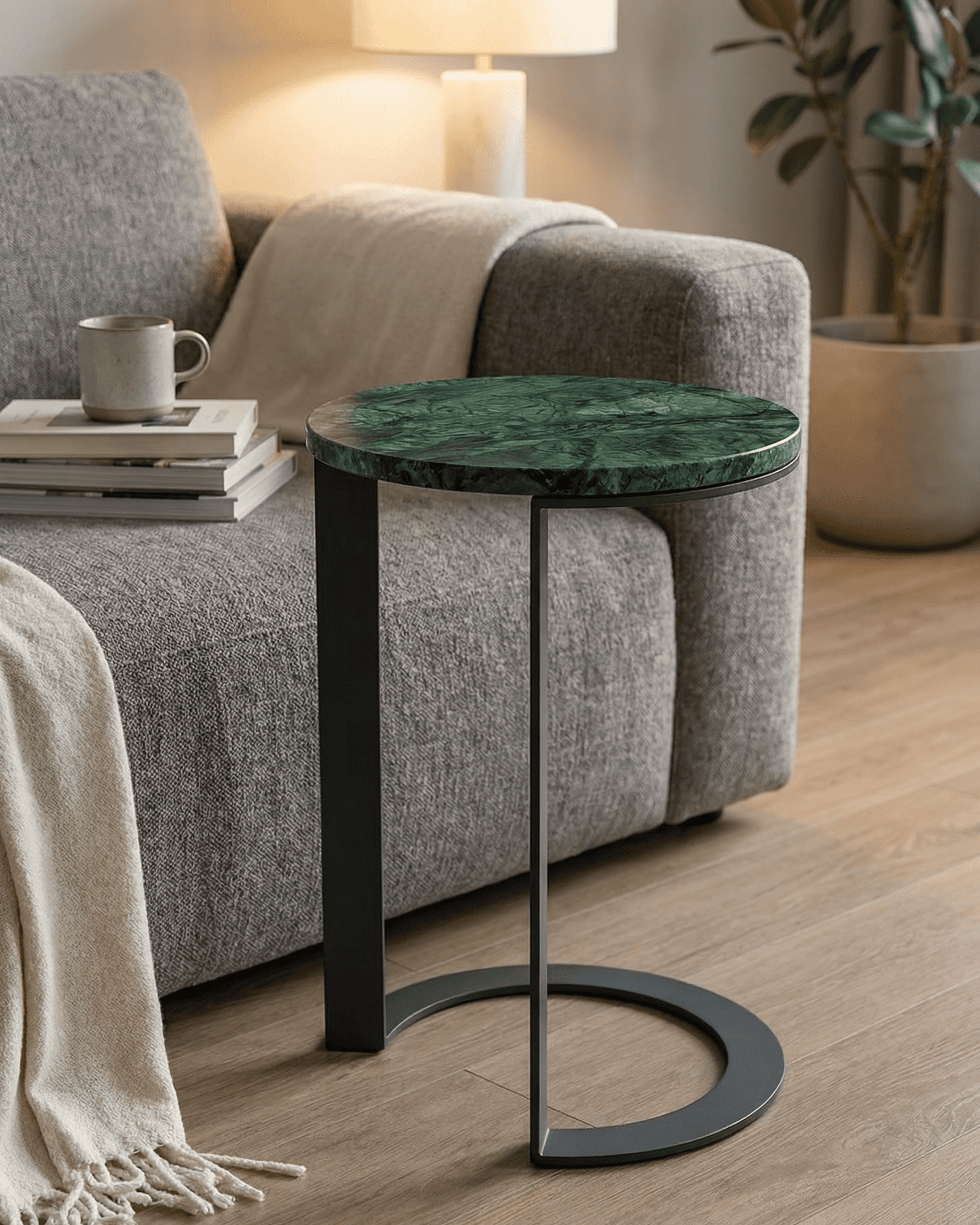 Mesa Lateral Tampo Mármore - Maluh