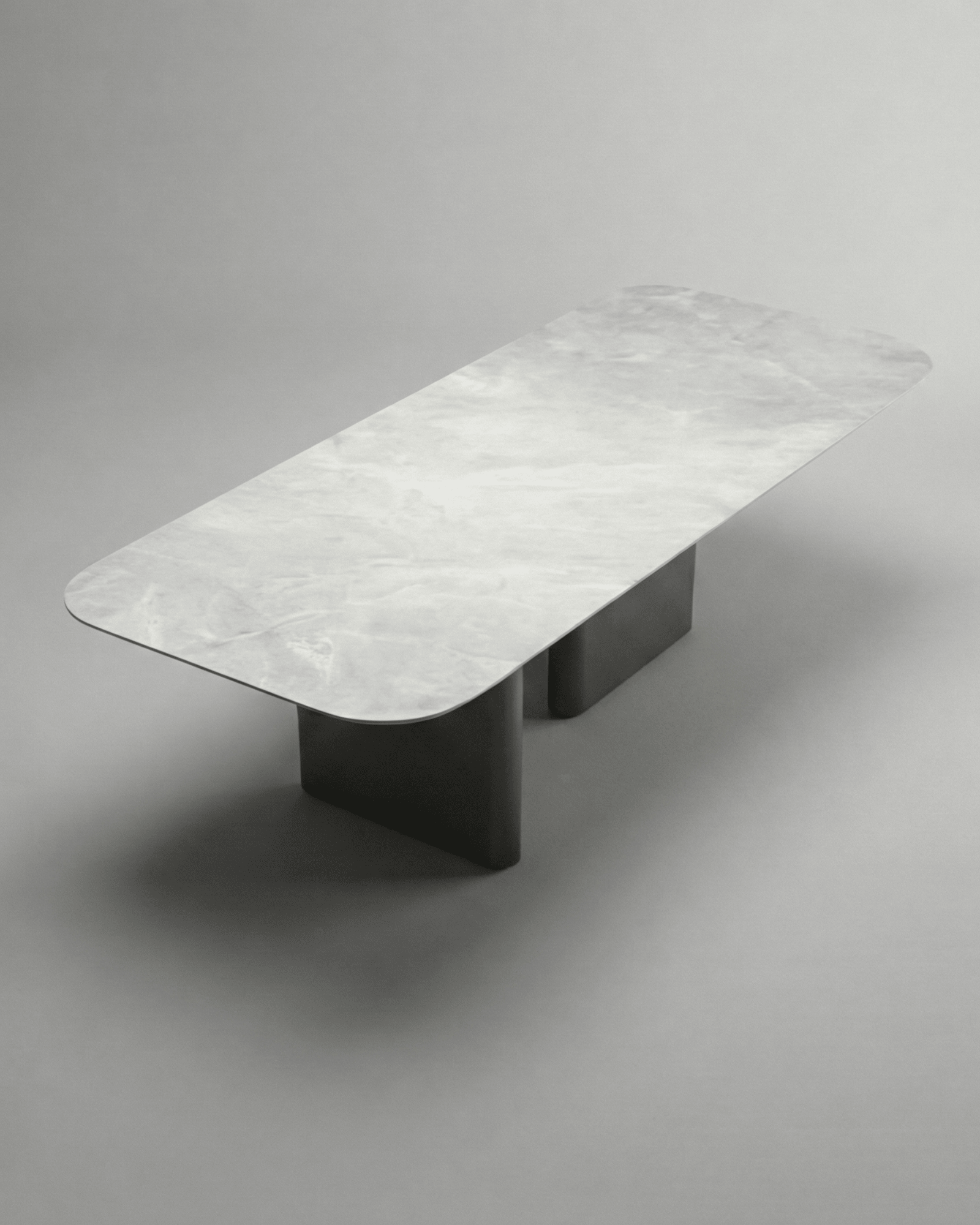 Mesa de Jantar Retangular 2,80m - Mármore Evoluto Grey - Belle - Pronta Entrega