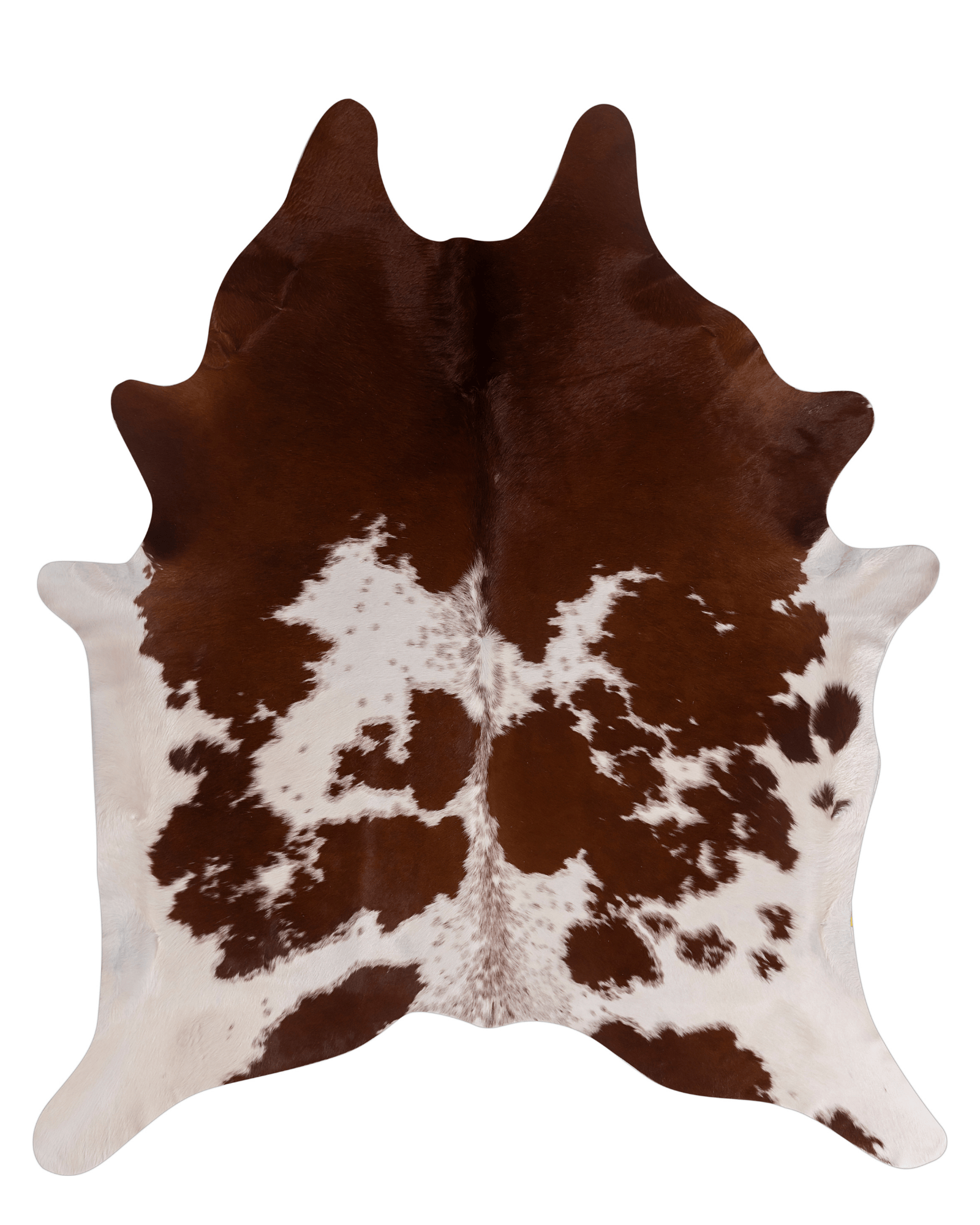 Tapete Couro Natural Pele Inteira - Marrom e Branco