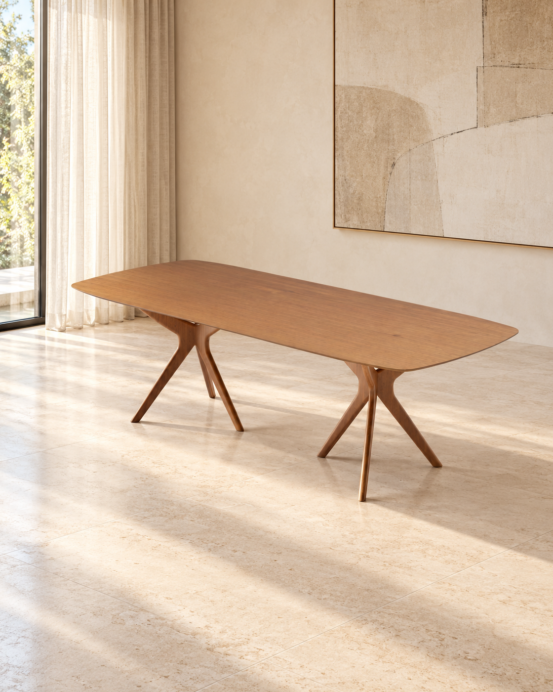 Mesa de Jantar Retangular Bali em ambiente claro, imagem vertical 4:5
