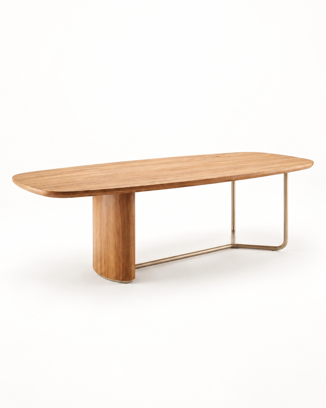Mesa de Jantar Orgânica Tellus em fundo neutro, imagem vertical 4:5
