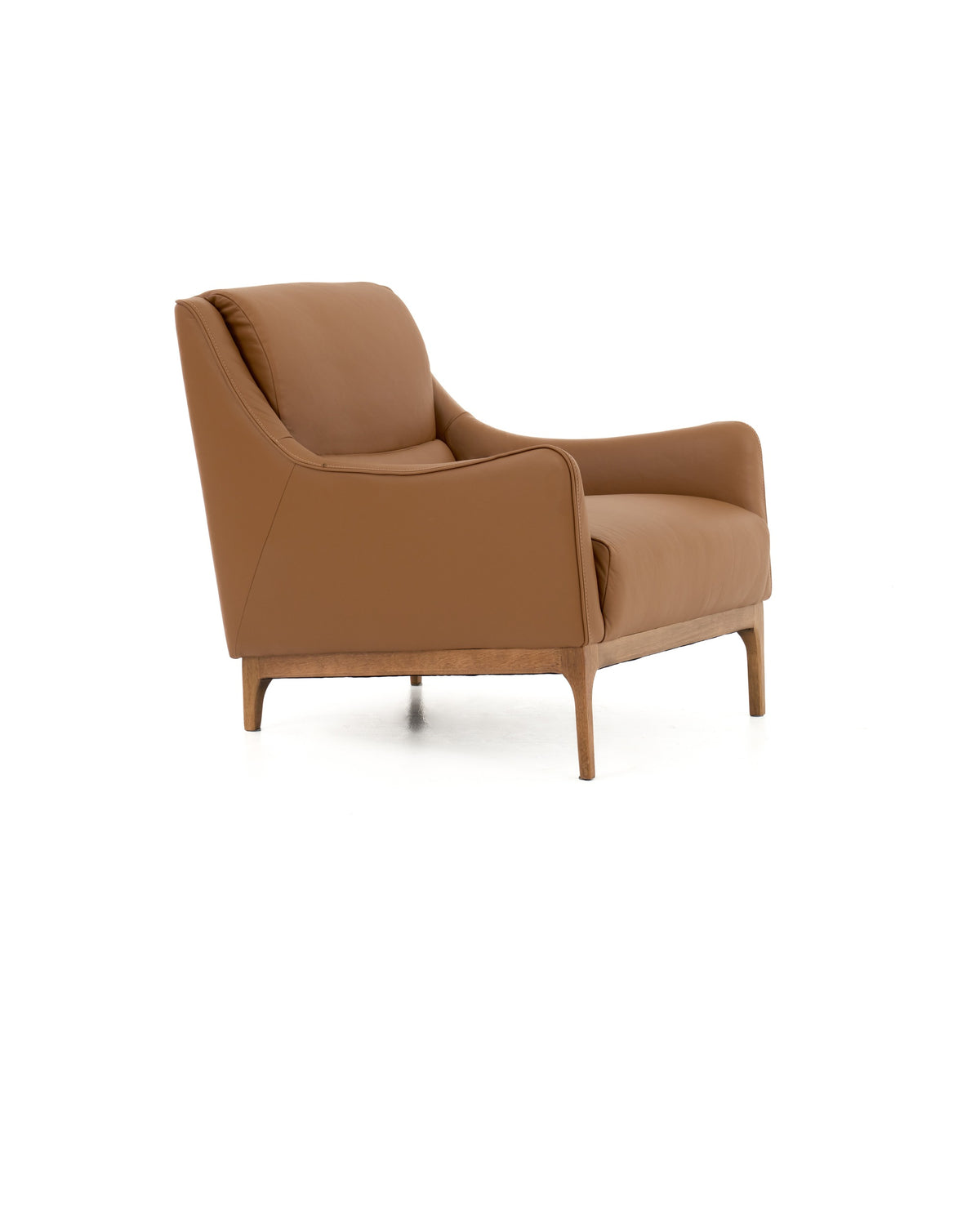 Poltrona Couro Natural Holli - 3/4 Canela