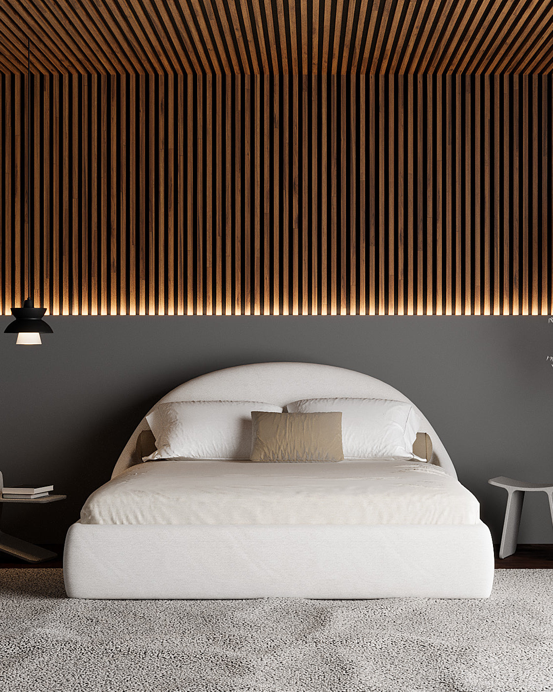 Cama Luni — vista frontal completa em ambiente, foto original IUMMI