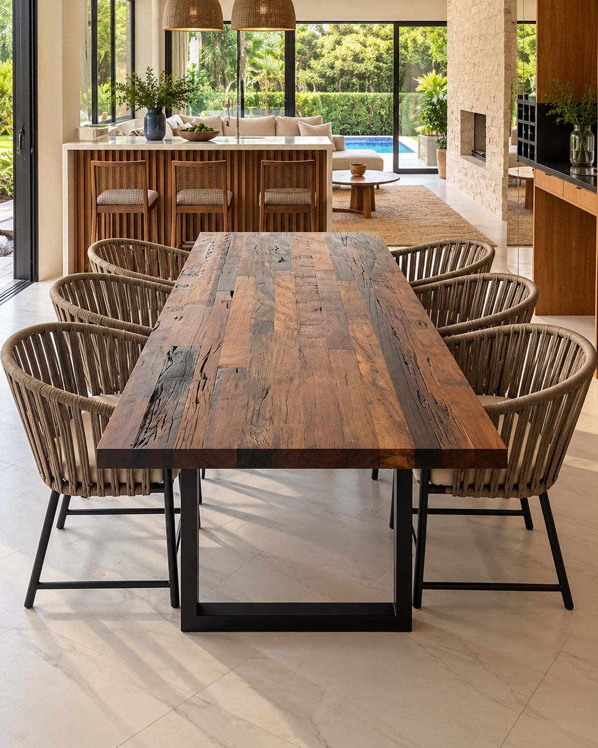 Mesa Molitza ambientada — cadeiras e objetos decorativos não inclusos