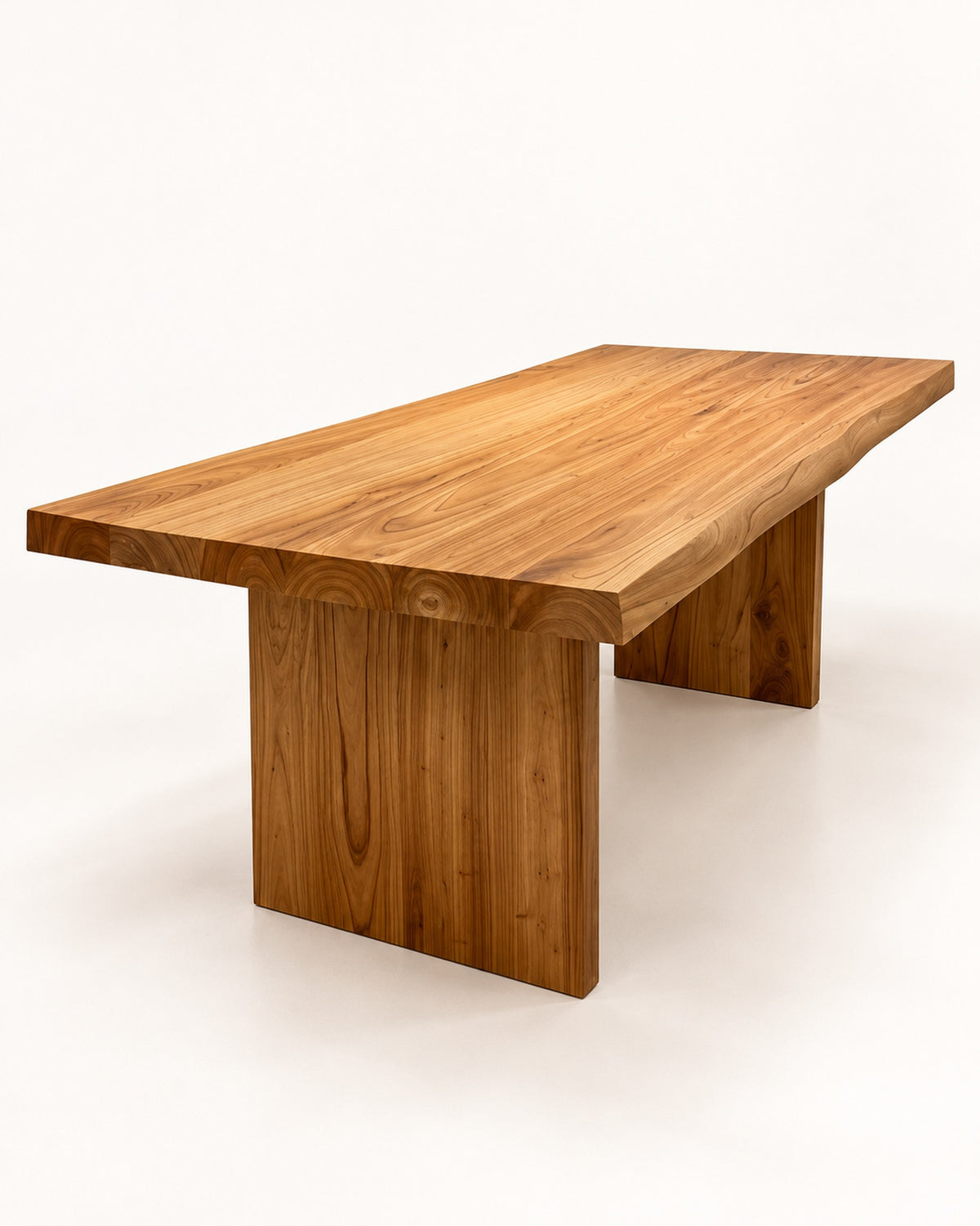 Mesa de Jantar Rosmari — vista completa com duas bases em painéis de madeira