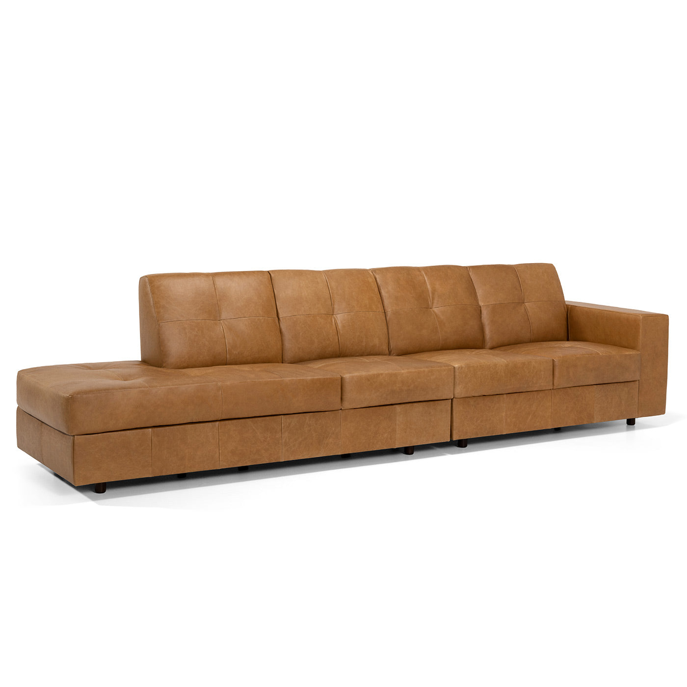 Sofá Couro Natural Pianno com Chaise - PROMOCIONAL