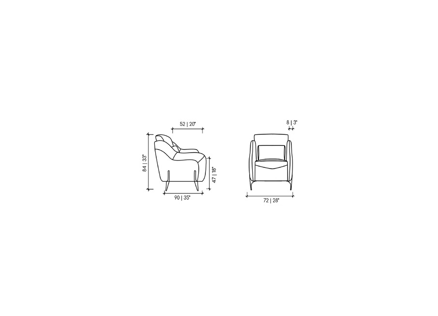 Poltrona Fixa Couro Natural 1001